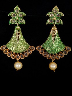 Reverse Ad Earrings With Meenakari Work